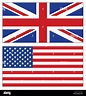 Conjunto de banderas de Reino Unido y EE.UU. ilustración sobre fondo ...