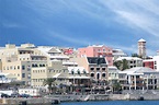 A view of the busy waterfront of downtown Hamilton bermuda ...