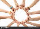 People putting hands together as symbol of unity Stock Photo by ...