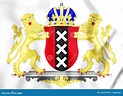 3D Amsterdam Coat of Arms, Netherlands. Stock Illustration ...