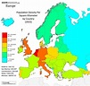 European Population Density by Country (2015) | European map, Map ...