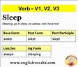 Sleep Past Simple, Past Participle, V1 V2 V3 Form of Sleep - English Vocabs