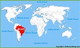 Mapa del mundo de Brasil - Mapa del mundo Brasil (América del Sur ...