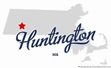 Map of Huntington, MA, Massachusetts