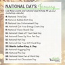 January National Day Calendar | Printable Templates Free