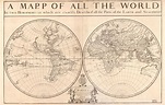 A mapp of all the world projected in two hemispheres in which are ...