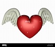 Cuore con le ali come un simbolo di amore Foto stock - Alamy