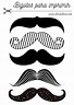 Bigotes para imprimir | Moldes de bigotes, Plantillas de bigote ...