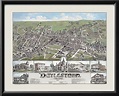 Doylestown PA 1886 (Color) - Vintage City Maps, Restored Views