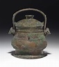 A BRONZE RITUAL WINE VESSEL AND COVER, YOU , EARLY WESTERN ZHOU DYNASTY ...