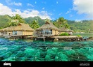 Das schöne Meer und das Resort in Moorae Insel Tahiti Papeete ...
