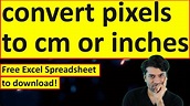 How to convert pixels to cm - YouTube