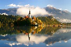 A photo gallery with landscape photos of Lake Bled in Slovenia