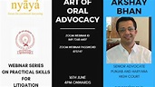 Art of Oral Advocacy | Mr. Akshay Bhan | Nyaya Forum - YouTube