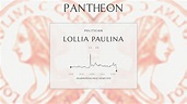 Lollia Paulina Biography - Roman empress as the third wife of emperor ...