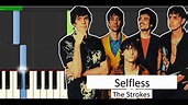 Selfless - The Strokes PIANO TUTORIAL MIDI - YouTube