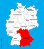 Bavaria state map, Germany, vector map silhouette illustration isolated ...