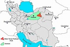 The location of the Turan National Park in Iran and the south west of ...
