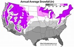 Average Annual Snowfall Map For The US by climatemaps.co.cc/ #map #usa ...