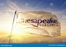 Chesapeake of Virginia of United States Flag Waving on the Top Stock ...