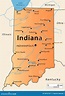 Carte De L'Indiana Image stock - Image: 30101431