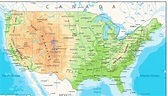 USA detailed physical map | N.O.W.