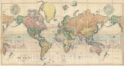 Amazon.com: Historic Map - Map of The World, 1900, Vintage Wall Art ...