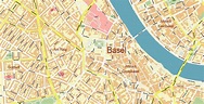 Basel Switzerland Map Vector Accurate High Detailed City Plan editable ...