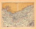 Pommern, Region of Pomerania Germany, Antique Map 1889