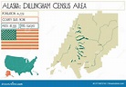 Map of Dillingham Census Area in Alaska, USA. Stock Vector ...