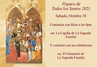 Vispera de Todos los Santos 2021 Flyer - Our Lady of Guadalupe