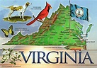 Large detailed tourist map of the state of Virginia | Vidiani.com ...
