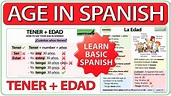 How to say your AGE in Spanish Tener + Edad Learn Basic Spanish - YouTube