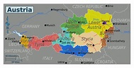 Large regions map of Austria | Austria | Europe | Mapslex | World Maps