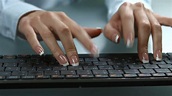 Girl Is Typing On Keyboard Clerk Working At Stock Footage SBV-318337268 ...