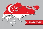 Bandera Del Mapa De Singapur Mapa De Singapur Con Vector De La Bandera ...