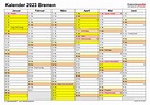Kalender 2023 Bremen: Ferien, Feiertage, Excel-Vorlagen