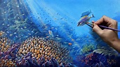 How to Paint Ocean Life | Tutorial Underwater Scenery | How to Paint in ...