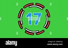 Flat cartoon countdown number twenty 20 to one 1 animation on green ...