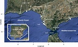 Map of the Gulf of Cadiz with the locations of the non-native records ...
