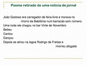 Poema Tirado De Uma Notícia De Jornal João Gostoso