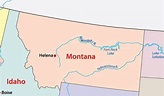 Mapa de Montana - EUA Destinos