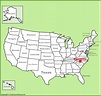 Charlotte location on the U.S. Map - Ontheworldmap.com
