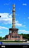 Siegessaule Monument with Victory Column Statue, Berlin, Germany Stock ...