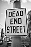 dead end street roadsign in residential area dorchester Boston USA ...