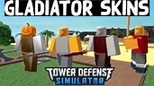 All Gladiator Skins Showcase | Tower Defense Simulator - YouTube
