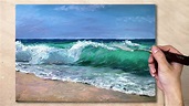 ocean acrylic painting tutorial - Beautiful One Day-By-Day Account Efecto