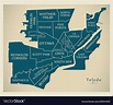 Modern city map - toledo ohio city of the usa Vector Image