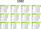 year 1582 calendar in English 23517443 Vector Art at Vecteezy