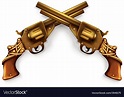 Crossed revolvers Royalty Free Vector Image - VectorStock